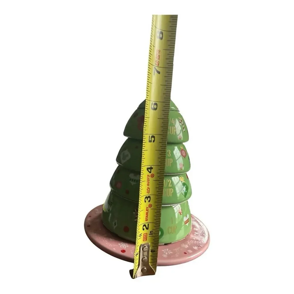 Disney Mickey Minnie Icon Holiday Measuring Cups Tree New